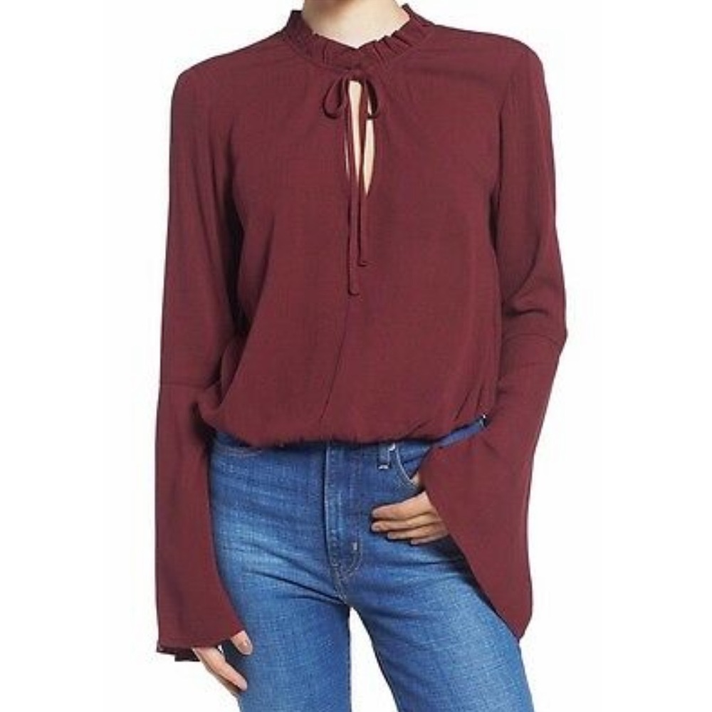 Chloe & Katie Bell Sleeve Crop Top
